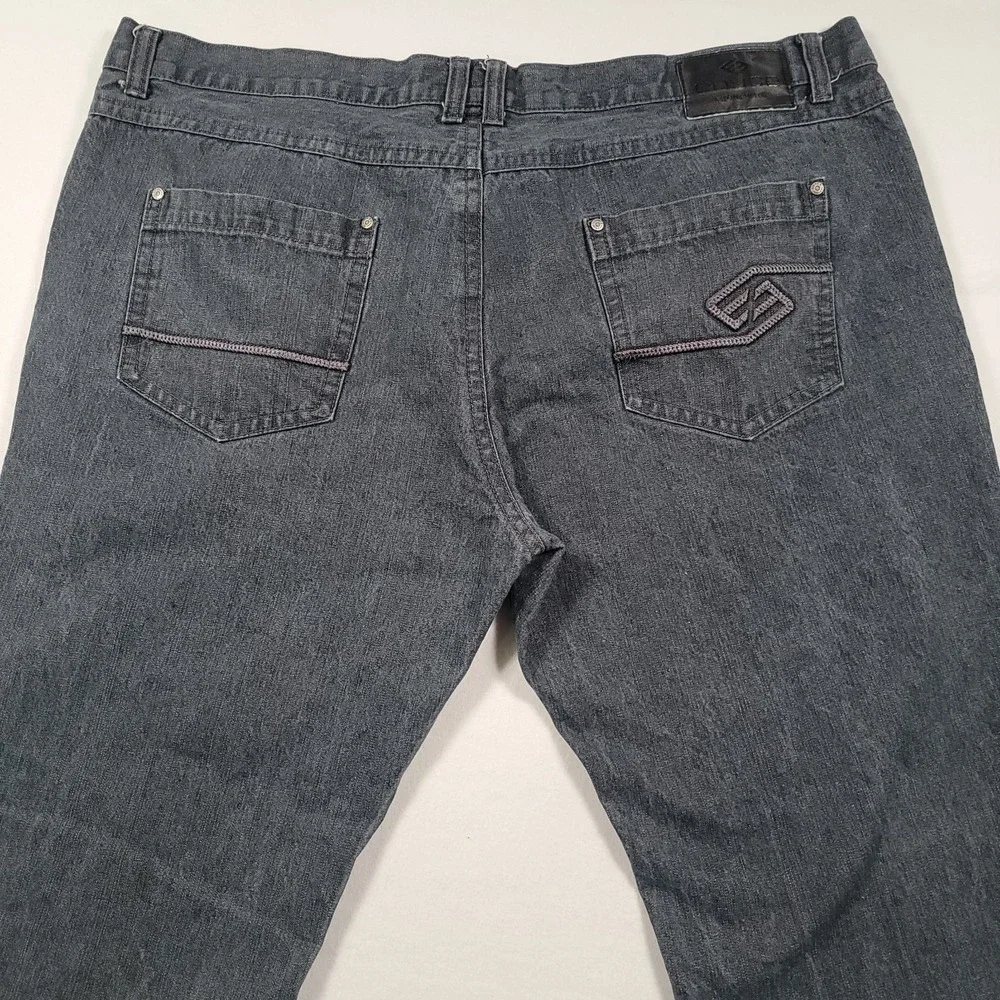 Y2k Enyce Men Jeans 48x34‎ Gray Straight Leg Denim Hip Hop Streetwear